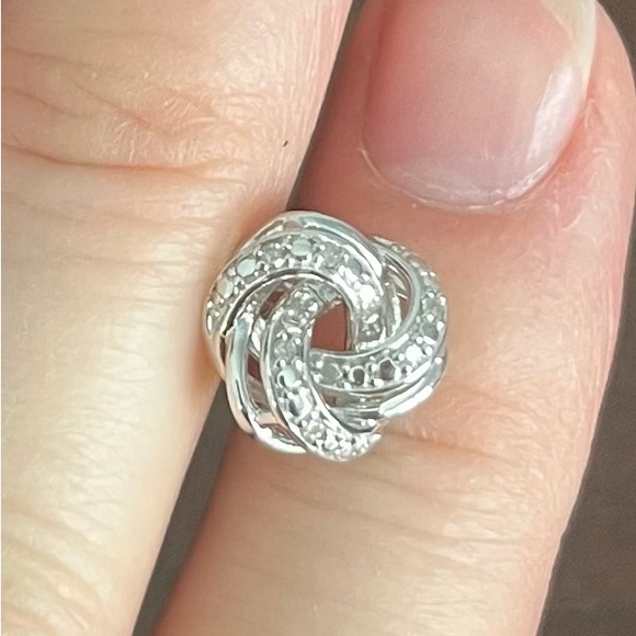 Knot diamond earrings - never worn, unable to return. - Picture 4 of 4